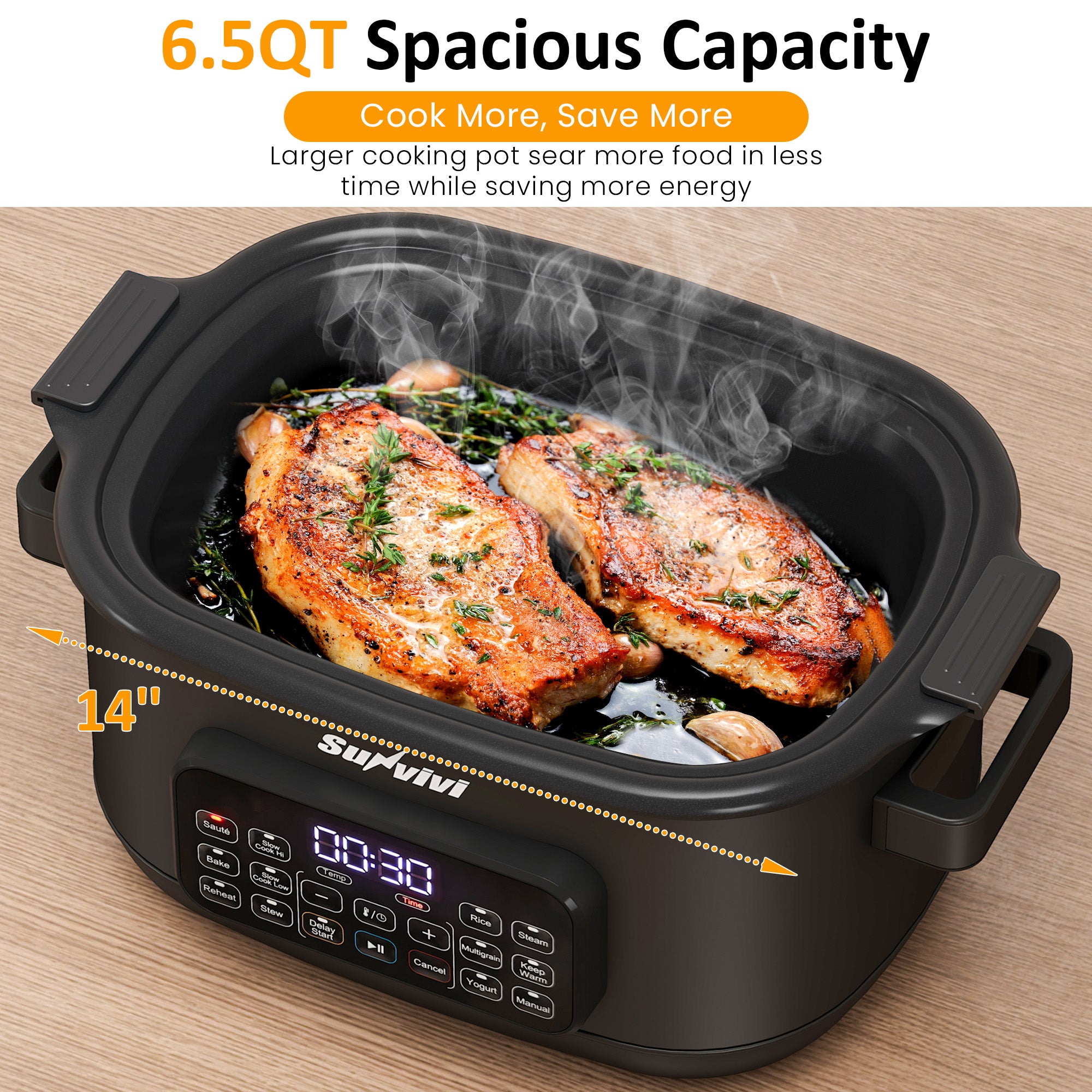6.5QT 12-in-1 Programmable Multi Slow Cooker