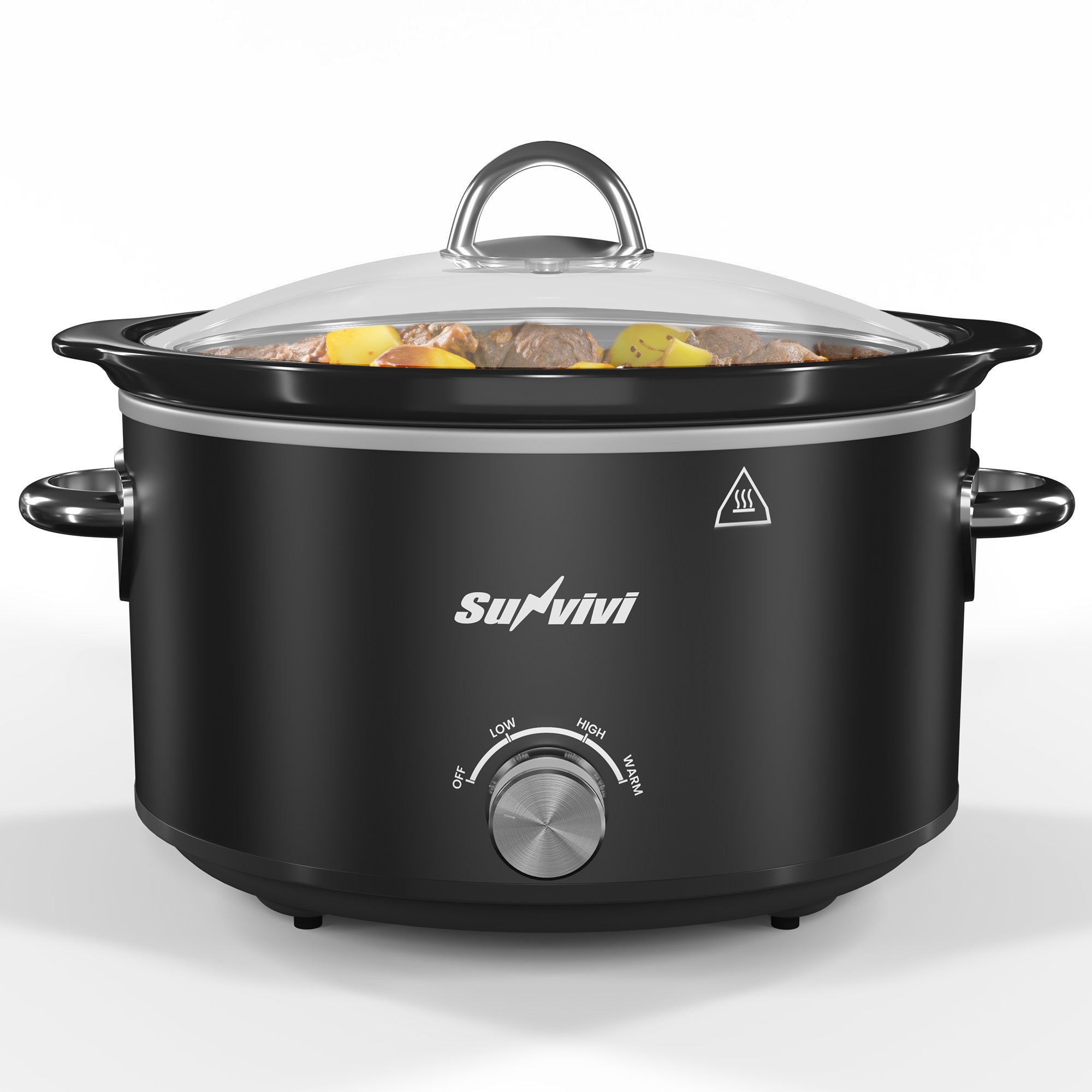 Sunvivi 4 Quart Slow Cooker with 3 Heating Settings