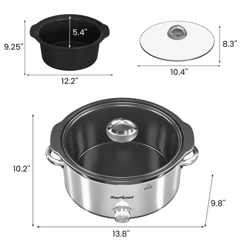 Sunvivi 4 Quart Slow Cooker with 3 Heating Settings