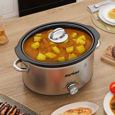 Sunvivi 4 Quart Slow Cooker with 3 Heating Settings