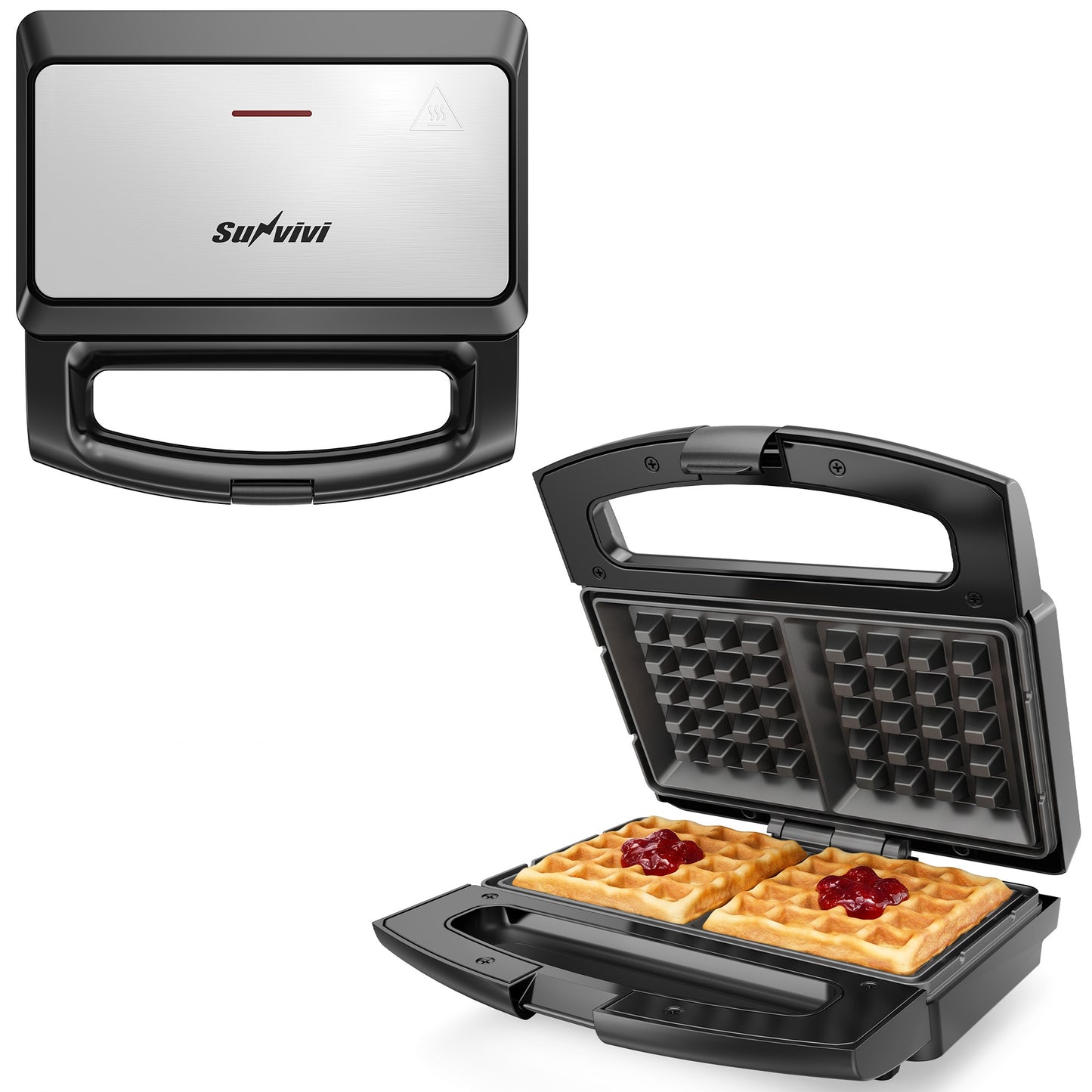 SUNVIVI 2 Slice Waffle Maker