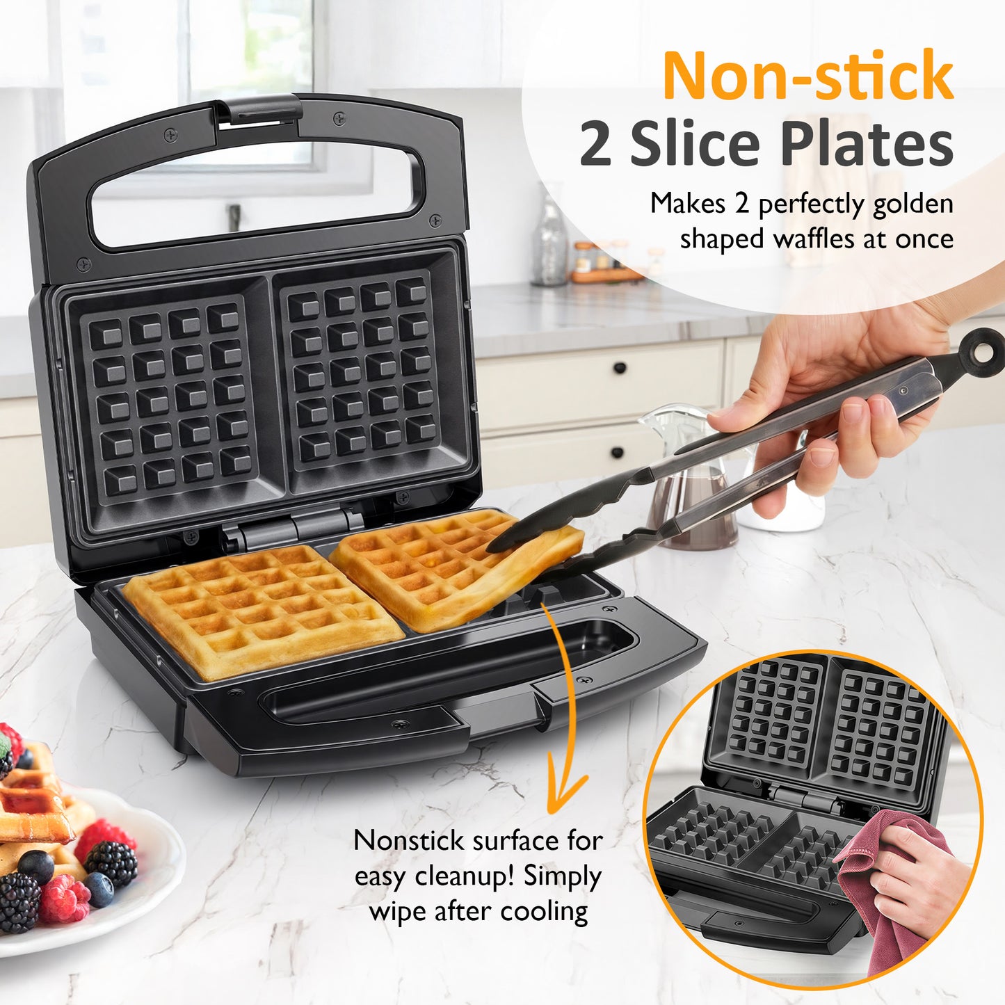 SUNVIVI 2 Slice Waffle Maker