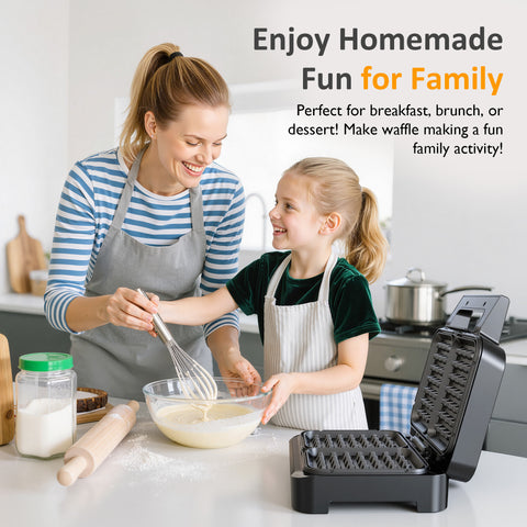 Sunvivi 2 Slice Waffle Maker with Heating Adjustable Control