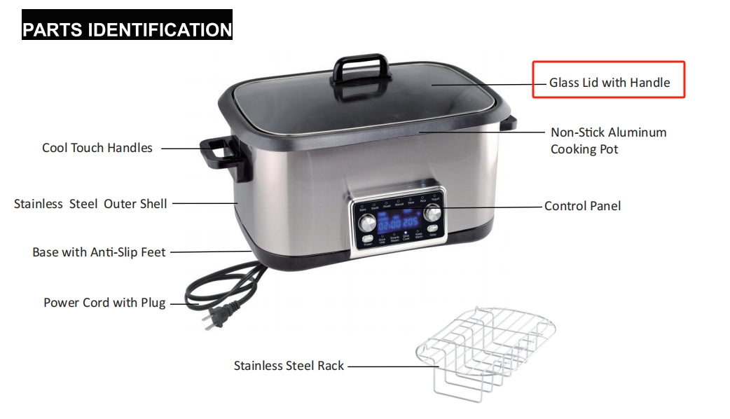 Accessories Compatible with ZES009 Series 8QT Slow Cooker - Lid