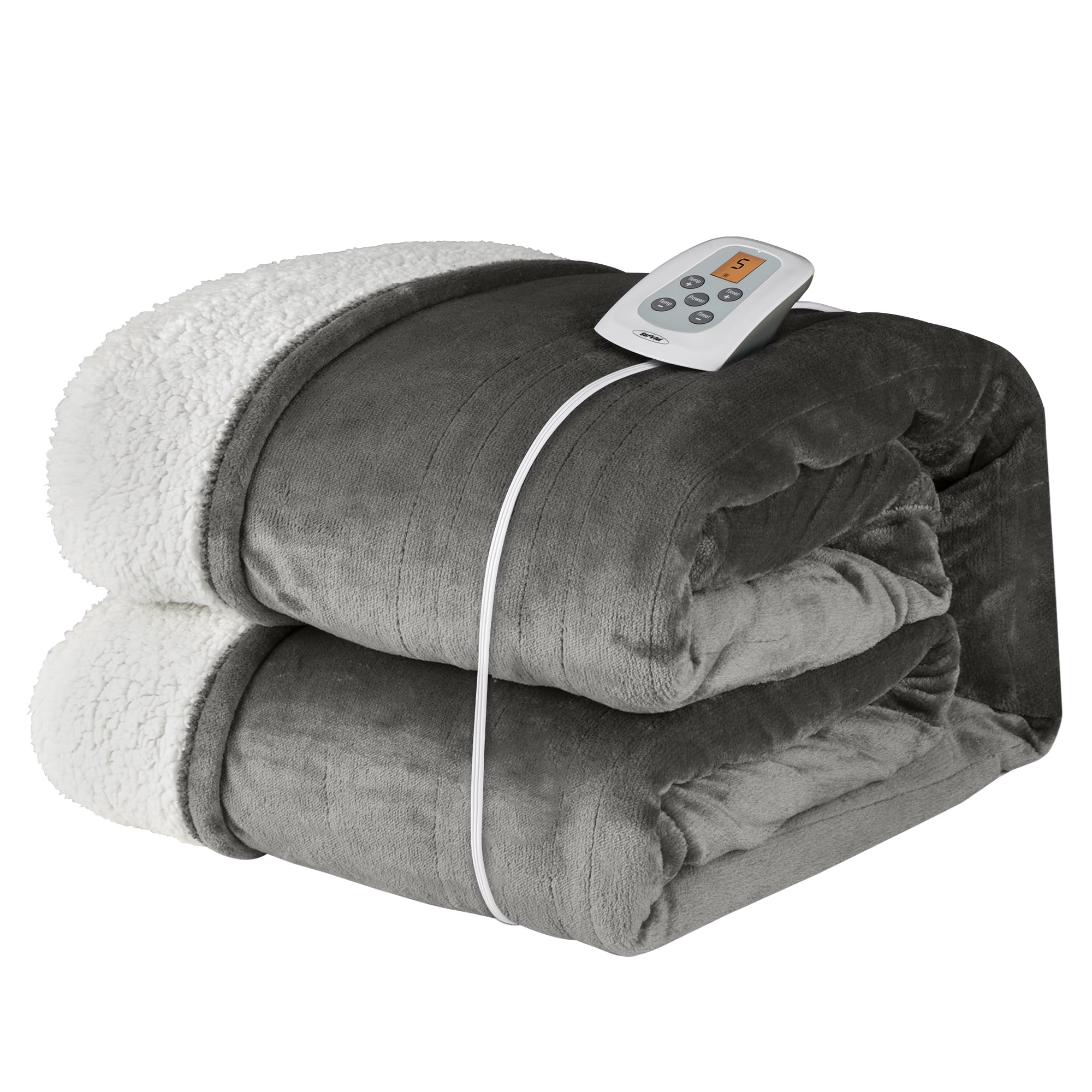 SUNVIVI Electric Heated Blanket, 84" x 62" Twin Size Electric Blanket with 10 Heating Levels
