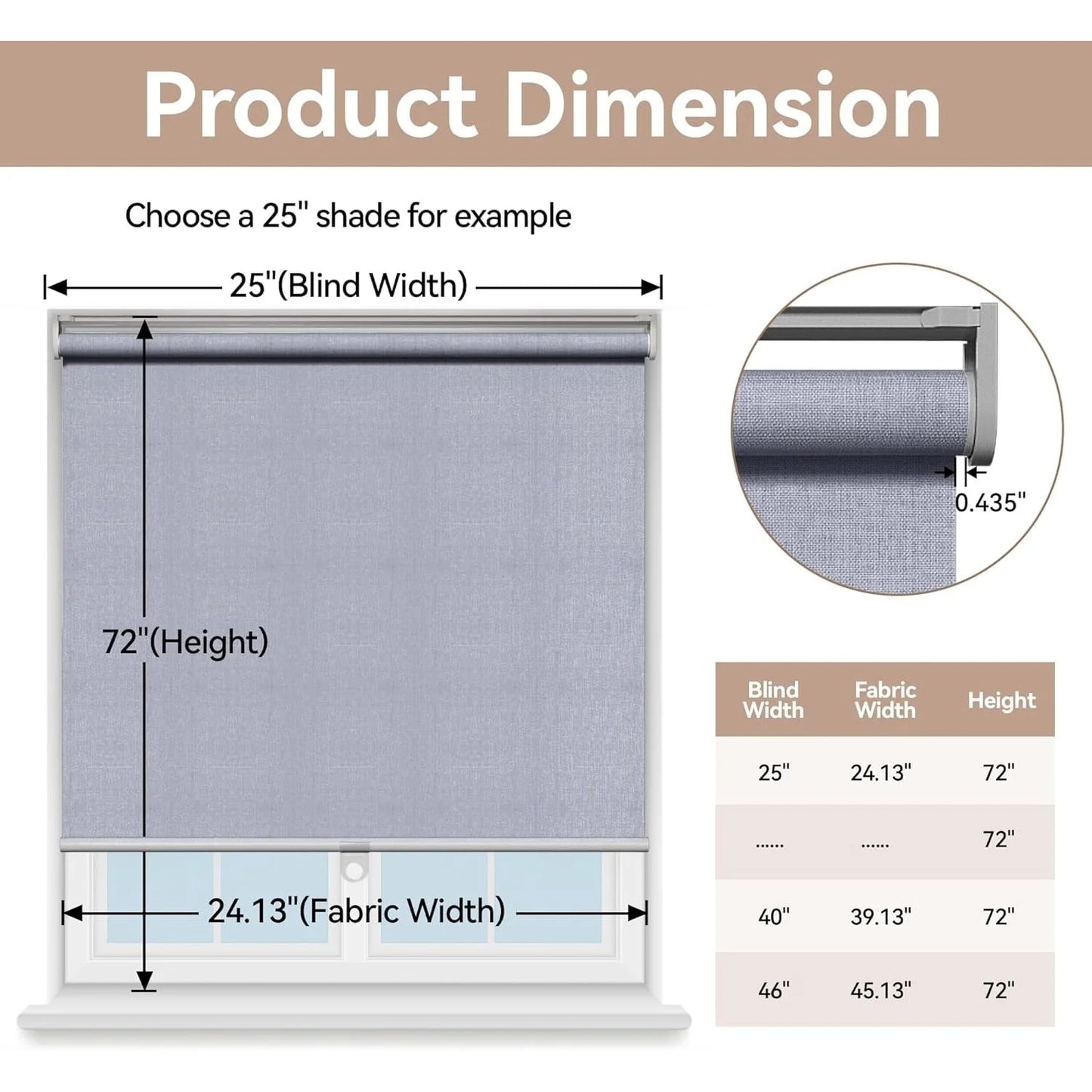 Sunvivi 100% Blackout Roller Shades for Windows, Pull Down Shades for Windows with Thermal Insulated Waterproof Fabric