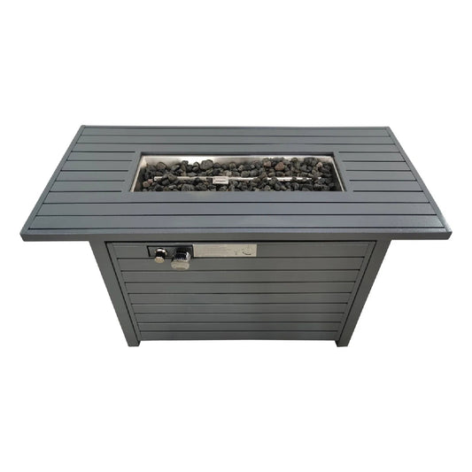 Sleek Modern Outdoor 24' Gas Fire Pit Table with Durable Steel Construction and Lid