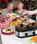 Dual Slow Cooker Ceramic Replacement Insert for Sunvivi,1.25-Quart Black Dishwasher Safe