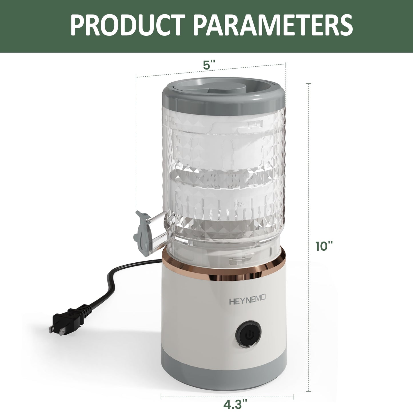 Sunvivi Electric Citrus Juicer with USB Cable & Cleaning Brush, Rechargeable Juicer Machine, Easy to Clean Portable Juicer Squeezer for Fresh Orange, Lemon, Lime, Kiwi, White + Grey