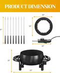 Electric Fondue Pot Set 3 Quart Fondue Set for Melting Chocolate Cheese with 8 Color-Coded Forks