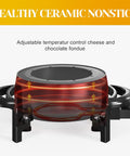 Electric Fondue Pot Set 3 Quart Fondue Set for Melting Chocolate Cheese with 8 Color-Coded Forks