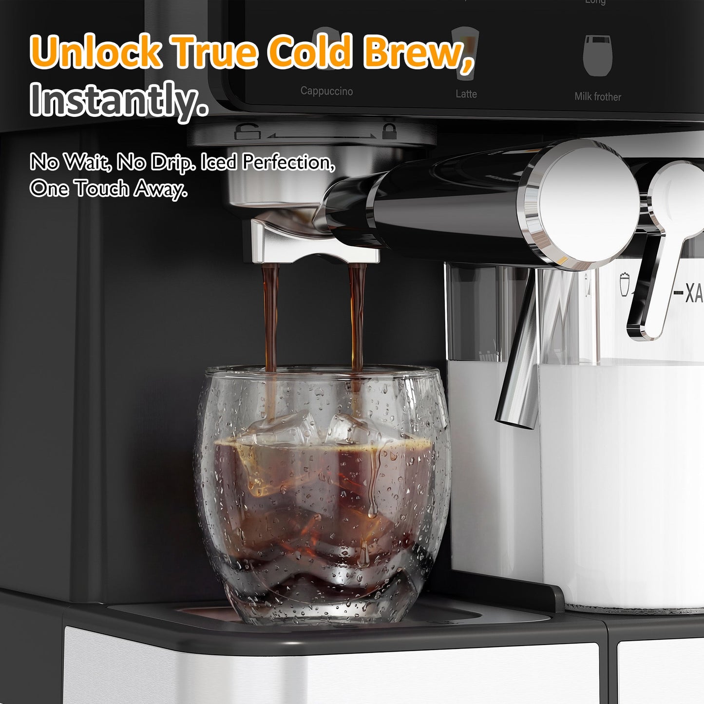 Espresso Machine & Iced Coffee Maker with Cold Brew Self-Clean