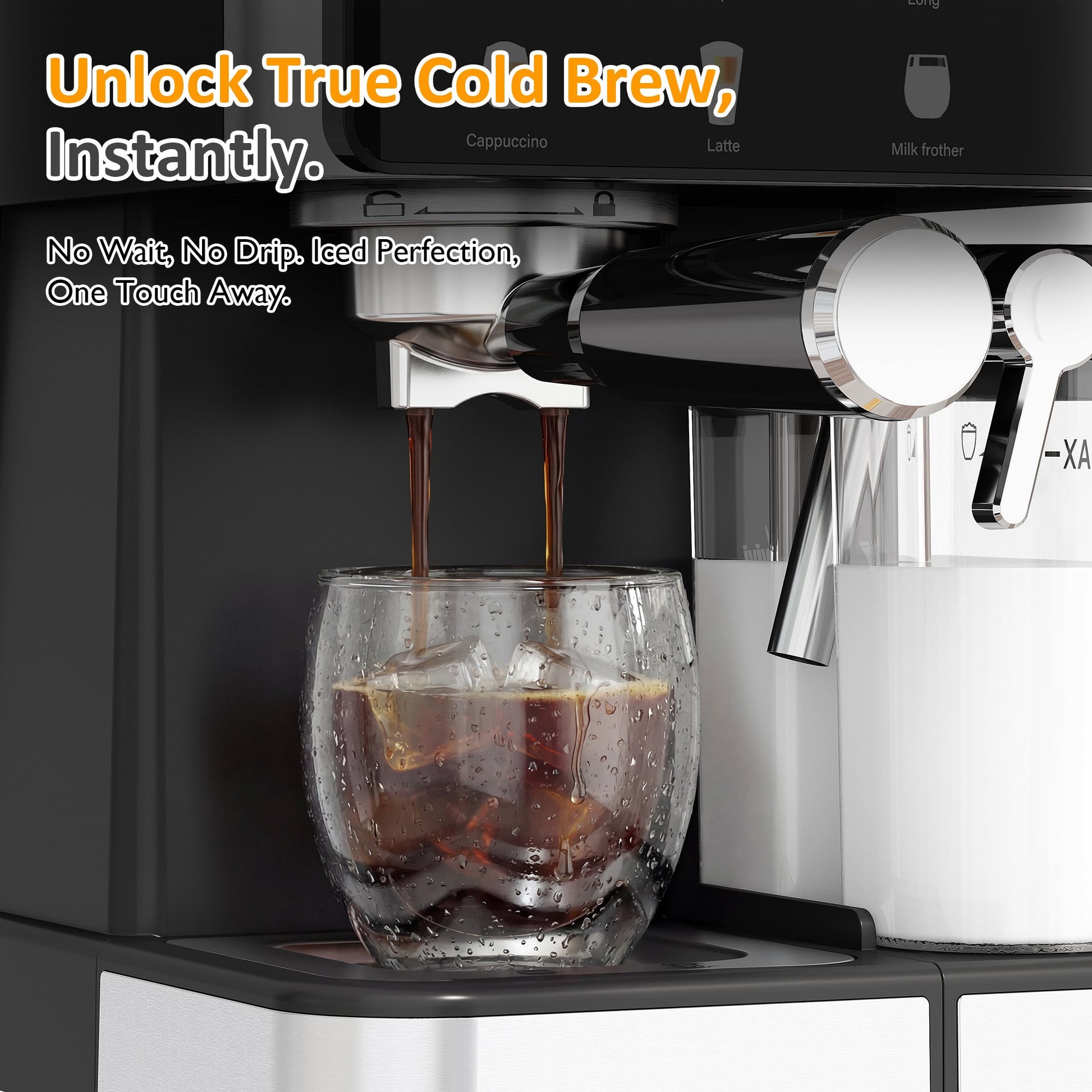 Espresso Machine & Iced Coffee Maker with Cold Brew Self-Clean