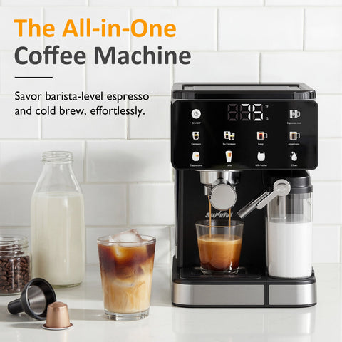 Espresso Machine & Iced Coffee Maker with Cold Brew Self-Clean