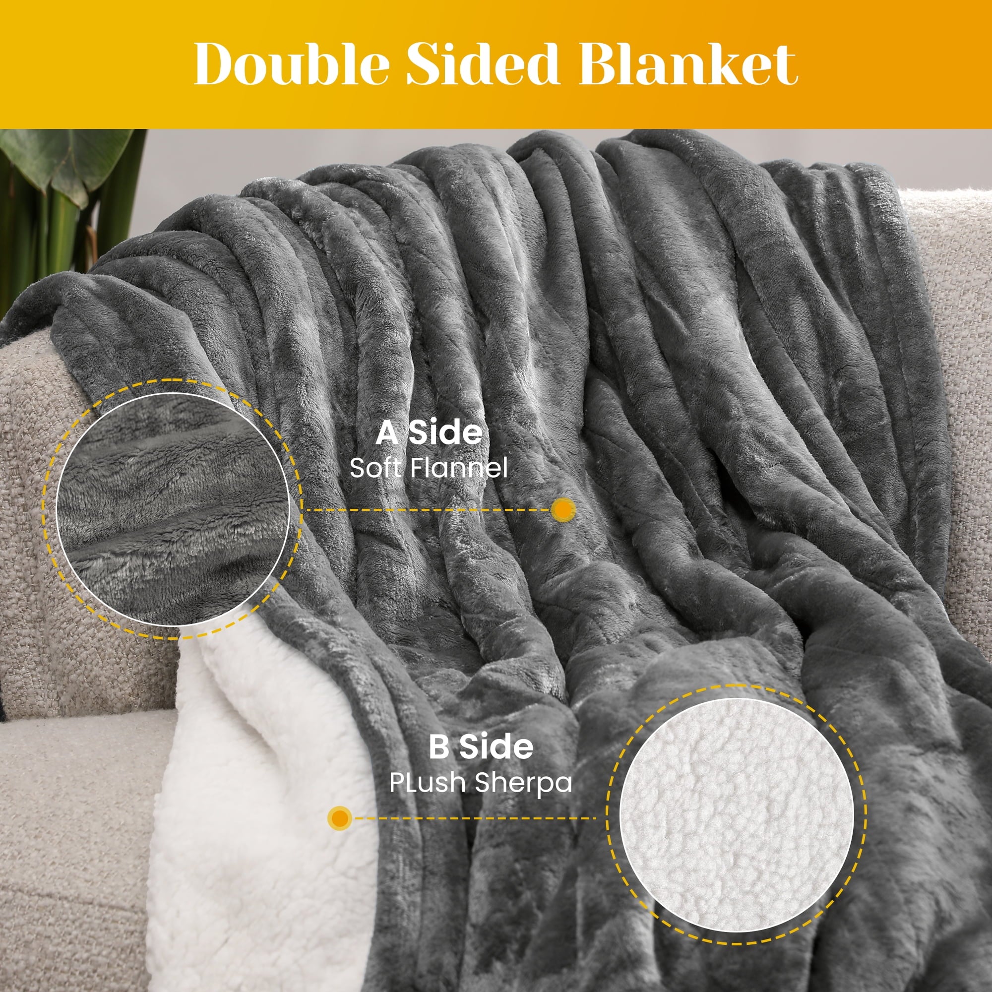 SUNVIVI Electric Heated Blanket, 84" x 62" Twin Size Electric Blanket with 10 Heating Levels