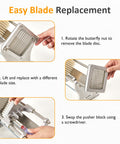 French Fry Cutter with 1/2 Inch and 3/8 Inch Blades 6-wedge Slicer Stainless Steel