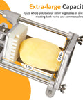 French Fry Cutter with 1/2 Inch and 3/8 Inch Blades 6-wedge Slicer Stainless Steel