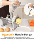 French Fry Cutter with 1/2 Inch and 3/8 Inch Blades 6-wedge Slicer Stainless Steel