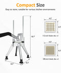 French Fry Cutter with 1/2 Inch and 3/8 Inch Blades Stainless Steel