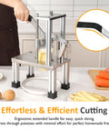 French Fry Cutter with 1/2 Inch and 3/8 Inch Blades Stainless Steel