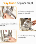 French Fry Cutter with 1/2 Inch and 3/8 Inch Blades Stainless Steel