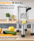 French Fry Cutter with 1/2 Inch and 3/8 Inch Blades Stainless Steel
