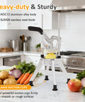 French Fry Cutter with 1/2 Inch and 3/8 Inch Blades Stainless Steel