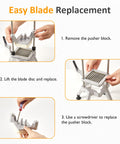 French Fry Cutter with 1/2 Inch and 3/8 Inch Blades Stainless Steel
