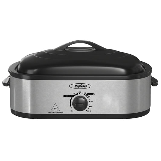 Sunvivi 14 Quart Electric Roaster with Self-Basting Lid
