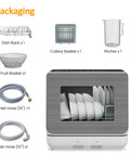 Portable Countertop Dishwasher with 152OZ Water Tank 6 Smart Wash Modes