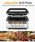 Sunvivi 1300W Smokeless Indoor Grill Electric Panini Press Sandwich Makers - Sandwich Grills