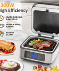 Sunvivi 1300W Smokeless Indoor Grill Electric Panini Press Sandwich Makers - Sandwich Grills