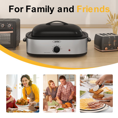 Sunvivi 14-Quart Electric Roaster Oven (without Pan) - Silver - Electric Rotisseries & Roasters