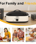 Sunvivi 14 Quart Electric Roaster with Self-Basting Lid