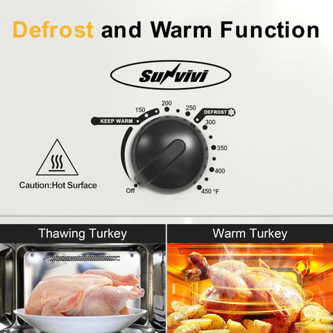 Sunvivi 14 Quart Electric Roaster with Self-Basting Lid