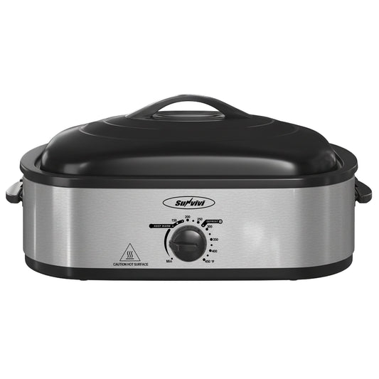 Sunvivi 14 Quart Electric Roaster with Self-Basting Lid