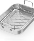 Sunvivi 15.6 inch Roasting Pan with V-Shaped Rack