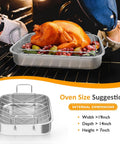 Sunvivi 15.6 inch Roasting Pan with V-Shaped Rack