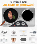 Sunvivi 1800W Dual Burner Portable Electric Ceramic Stove ?¡ìC Knob Control