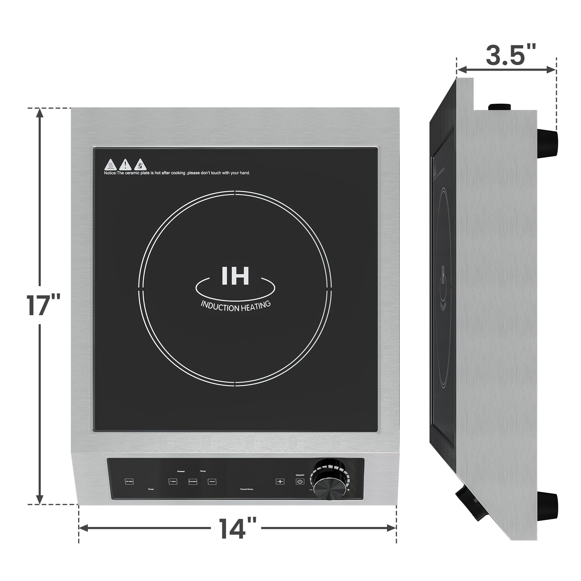 Sunvivi 1800W Portable Induction Cooktop Commercial-Grade Electric Countertop Burner