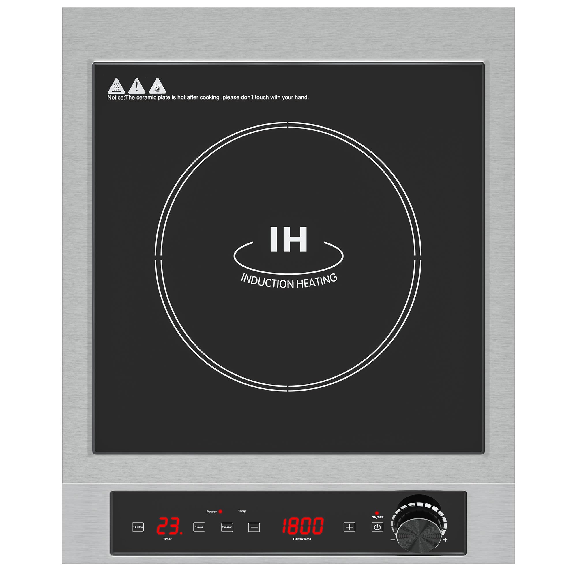 Sunvivi 1800W Portable Induction Cooktop Commercial-Grade Electric Countertop Burner