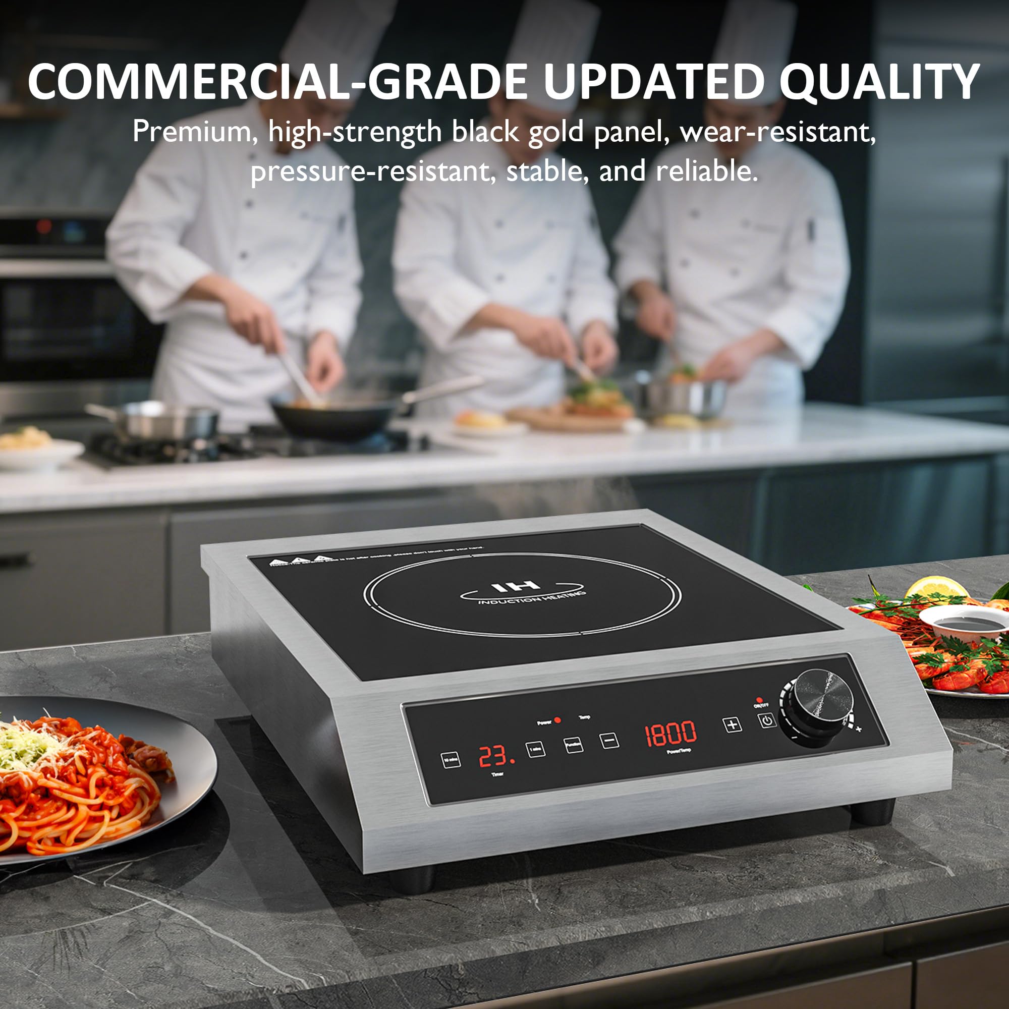 Sunvivi 1800W Portable Induction Cooktop Commercial-Grade Electric Countertop Burner
