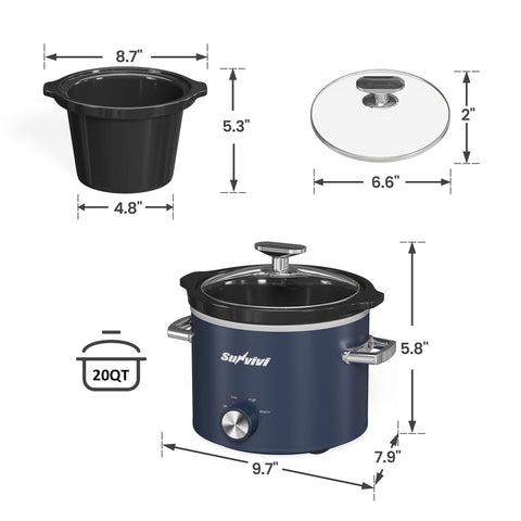 Sunvivi 2 Quart Slow Cooker