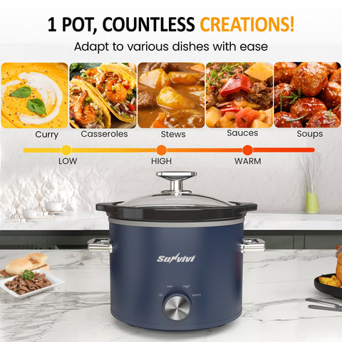 Sunvivi 2 Quart Slow Cooker