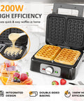 Sunvivi 2 Slices Waffle Maker: Electric Waffle Iron with Adjustable Temperature Control Nonstick Waffle Machine