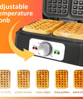 Sunvivi 2 Slices Waffle Maker: Electric Waffle Iron with Adjustable Temperature Control Nonstick Waffle Machine