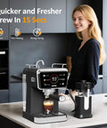 SUNVIVI 20 Bar Espresso Machine 3-in-1 Iced Coffee Maker with Milk Frother