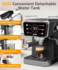 SUNVIVI 20 Bar Espresso Machine 3-in-1 Iced Coffee Maker with Milk Frother