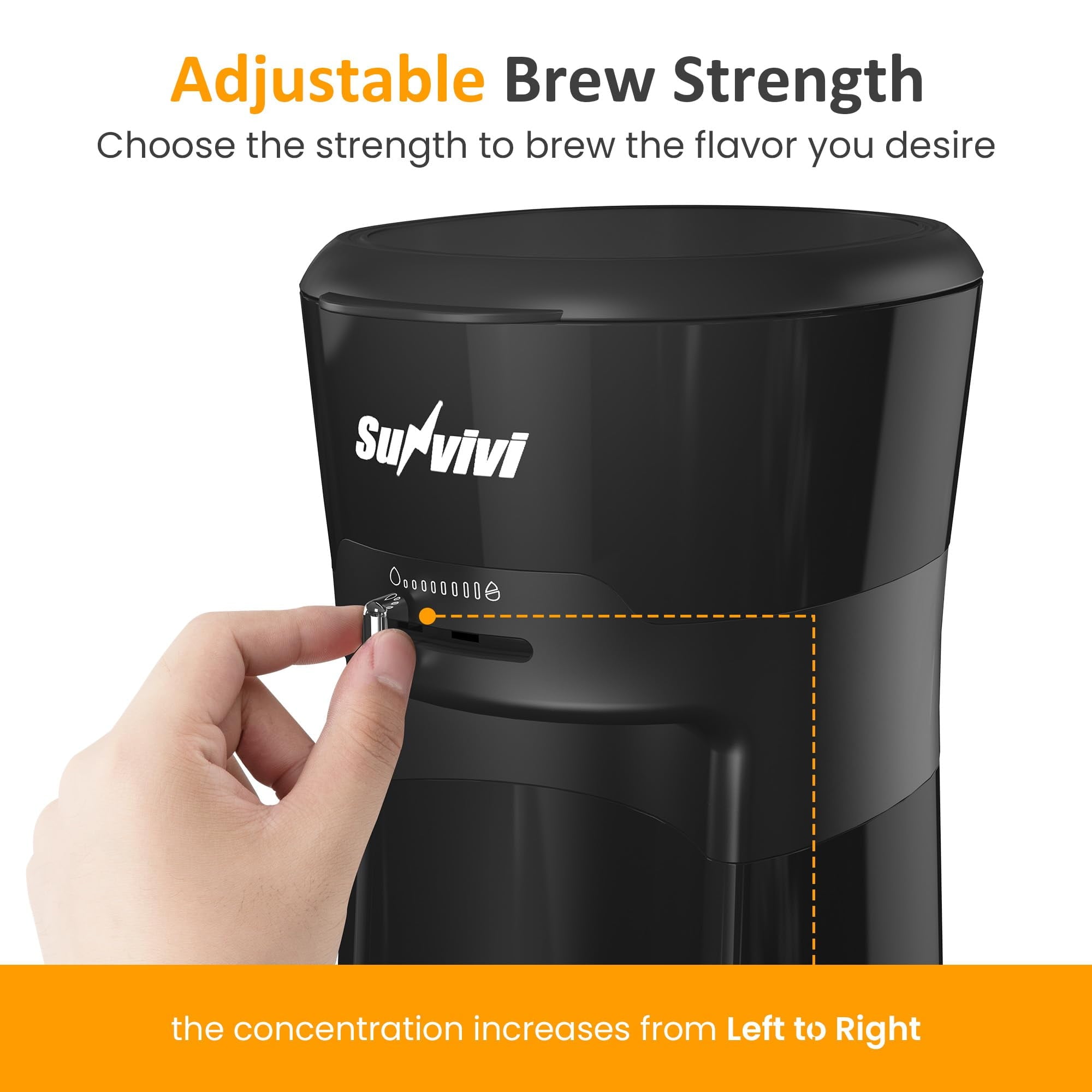 Sunvivi 20 Oz Iced Coffee Maker for Ground Coffee Cold Brew Tea Maker - Drip Coffee Makers