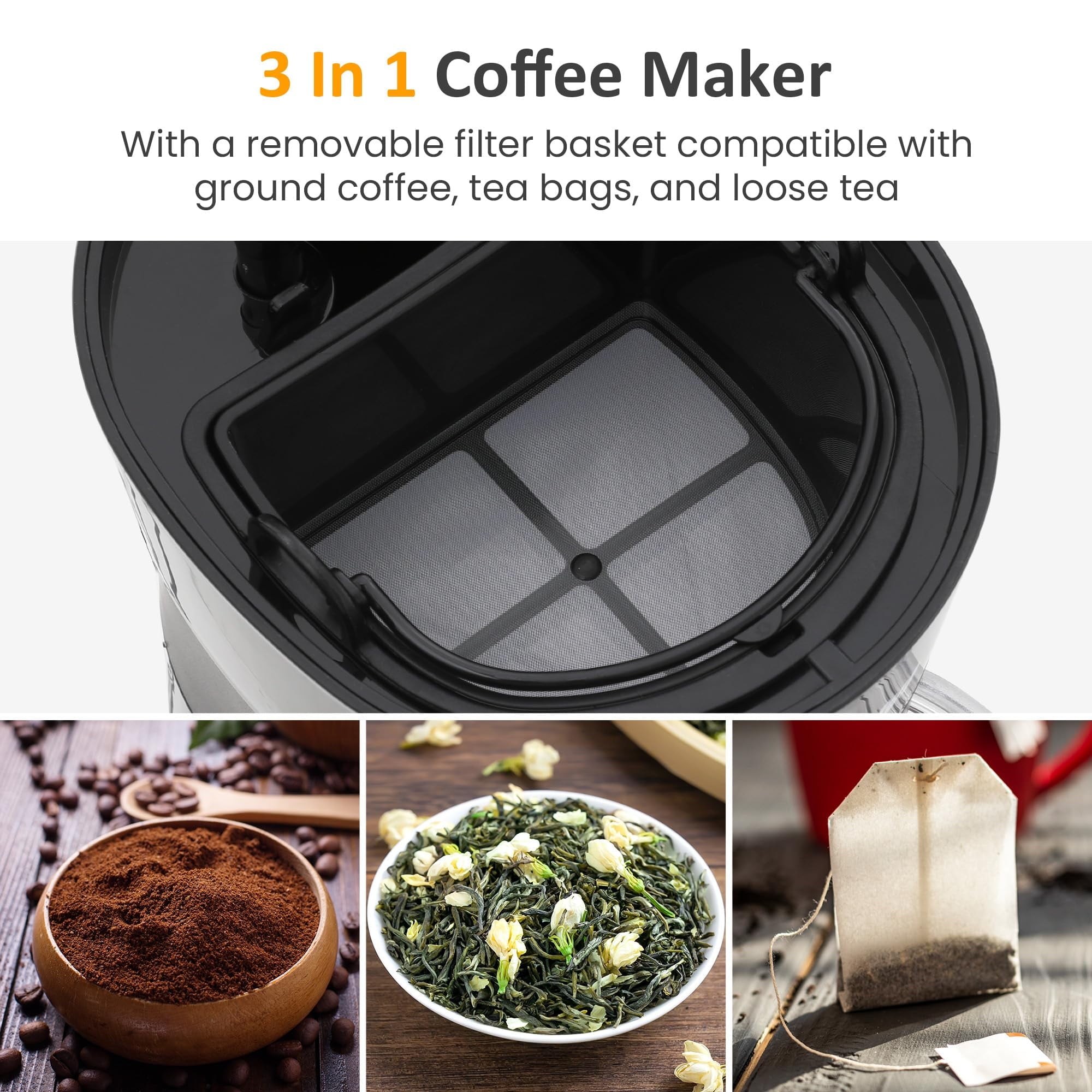 Sunvivi 20 Oz Iced Coffee Maker for Ground Coffee Cold Brew Tea Maker - Drip Coffee Makers